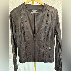 Vince Dark Brown Leather Jacket